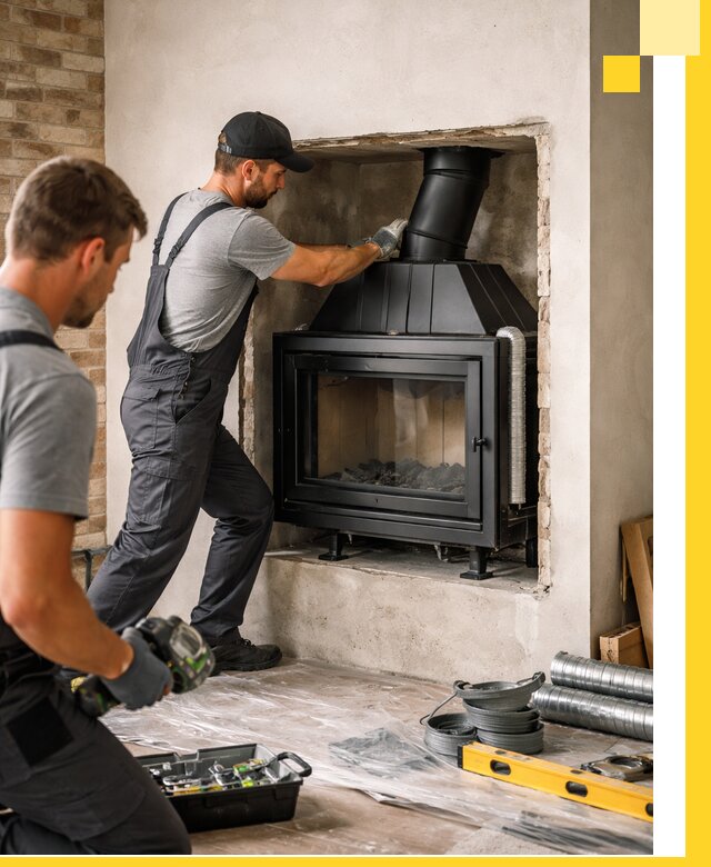 Установка каминных топок в Первоуральске: монтаж, подключение