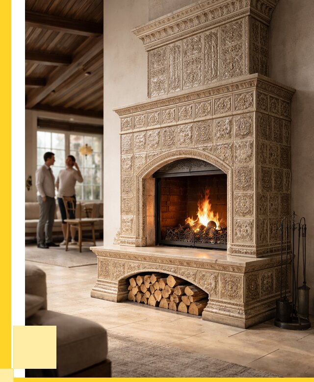 Купить изразцовый камин в Первоуральске от 257325 р. | ЭриданПрв