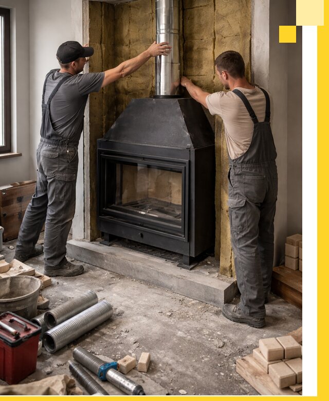Изготовление и монтаж закрытых каминов в Первоуральске под ключ