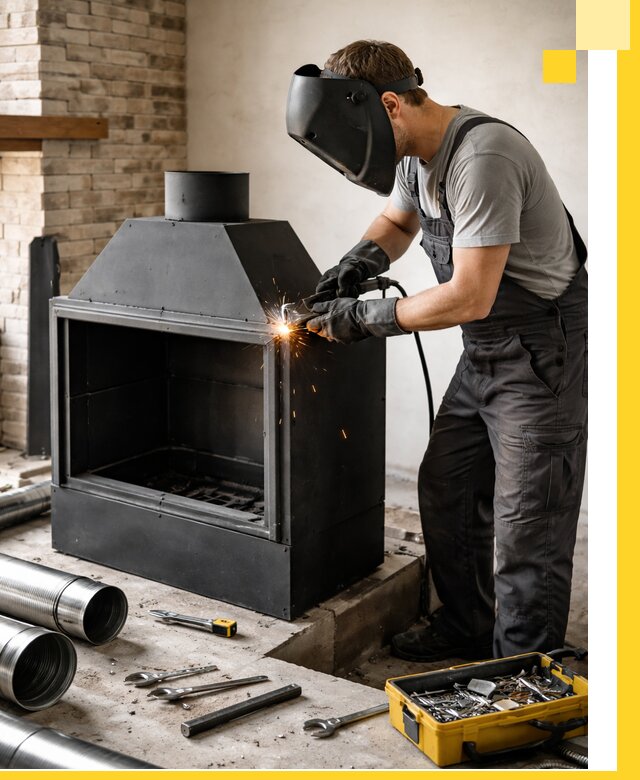 Продажа и установка металлических каминов в Первоуральске под ключ