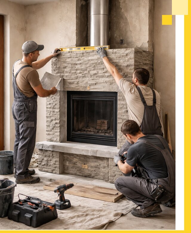 Профессиональный монтаж каминов под ключ в Первоуральске для дома