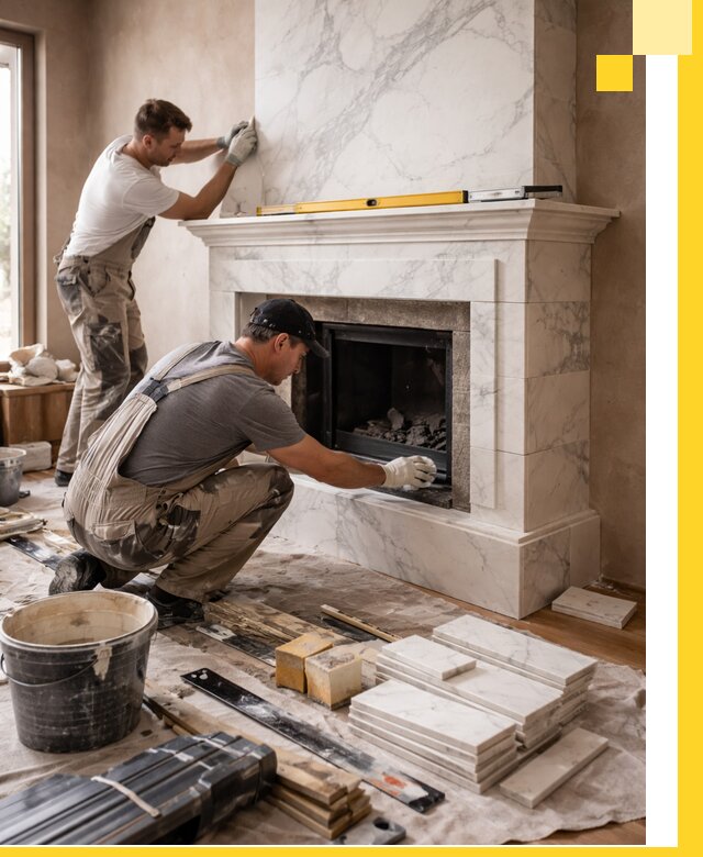 Отделка каминов в Первоуральске качественные облицовочные работы