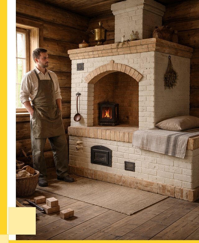 Русские печи с лежанкой под ключ в Первоуральске от 154395 р. ЭриданПрв