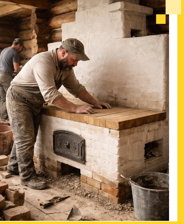 Проектирование и установка русской печи с лежанкой в Первоуральске