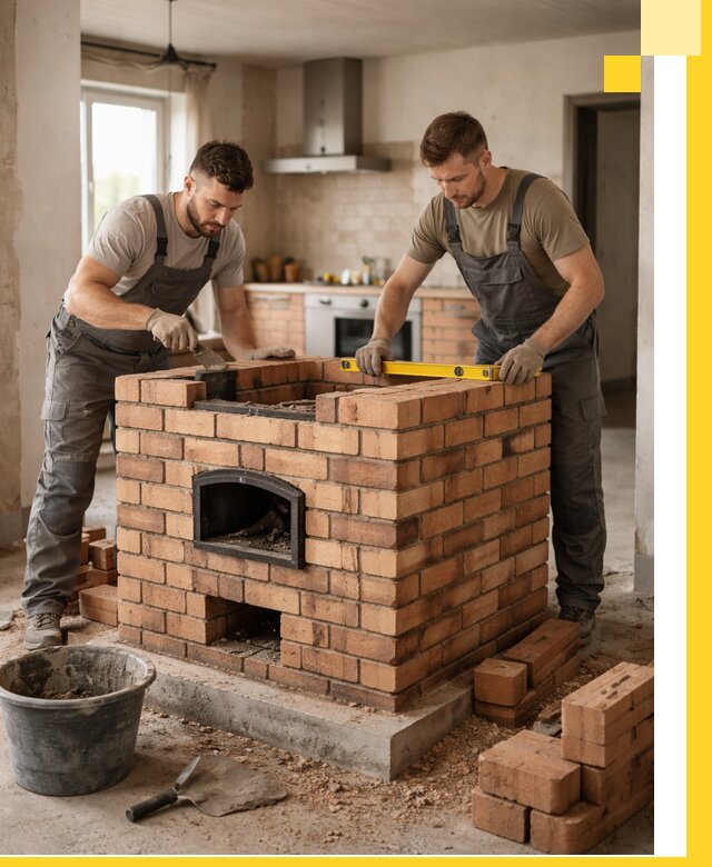 Установка и монтаж печей в частном доме в Первоуральске под ключ