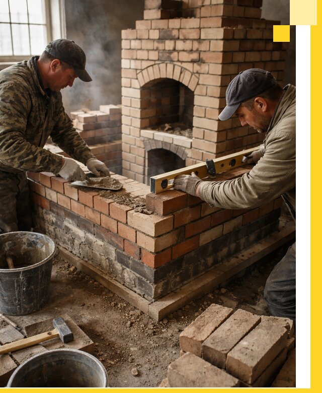 Изготовление и монтаж печей и каминов из кирпича в Первоуральске