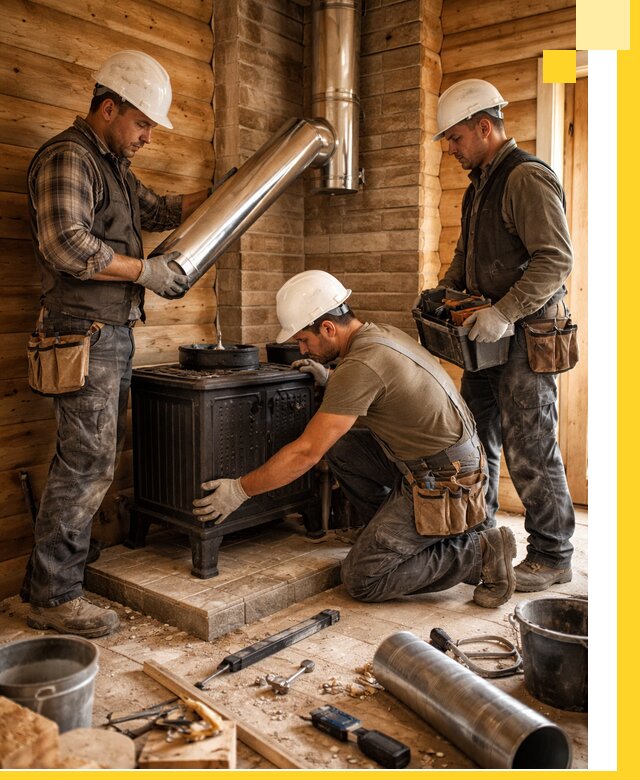 Профессиональный монтаж банных печей и дымоходов в Первоуральске