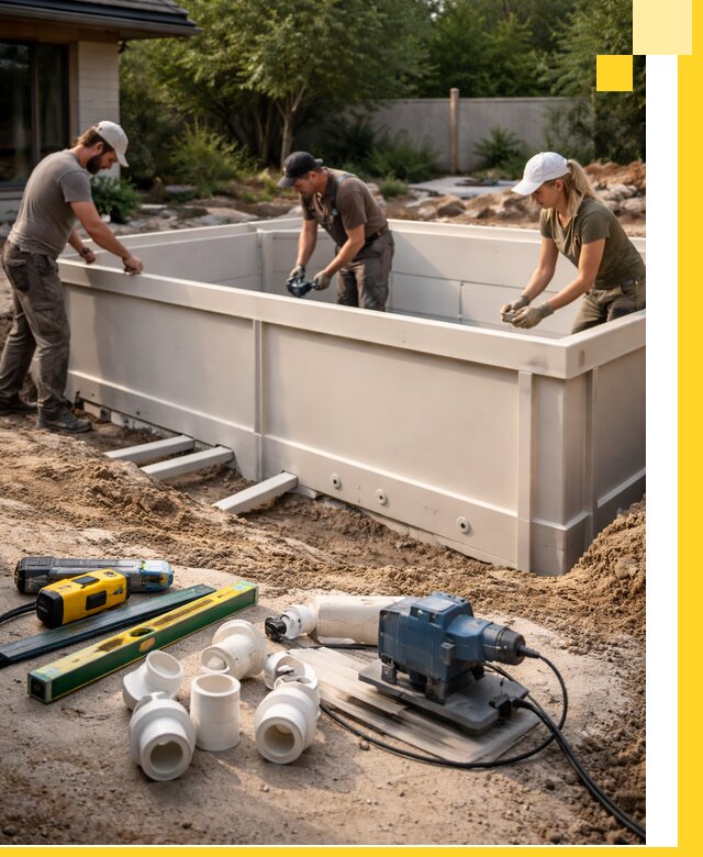 Установка полипропиленовых бассейнов под ключ в Первоуральске