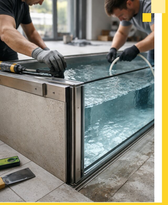 Проектирование и монтаж стеклянных бассейнов в Первоуральске