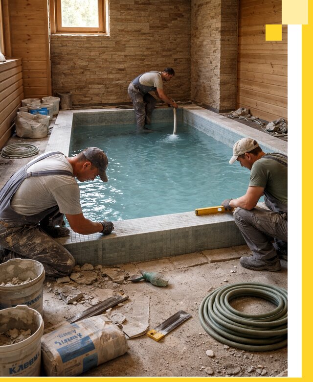 Проектирование и строительство бассейнов для бани в Первоуральске