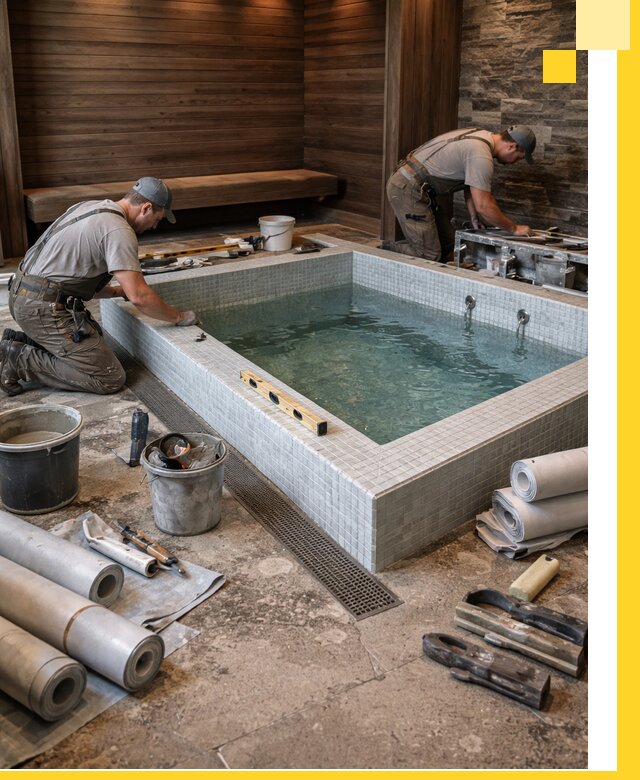 Установка и строительство бассейнов для сауны в Первоуральске