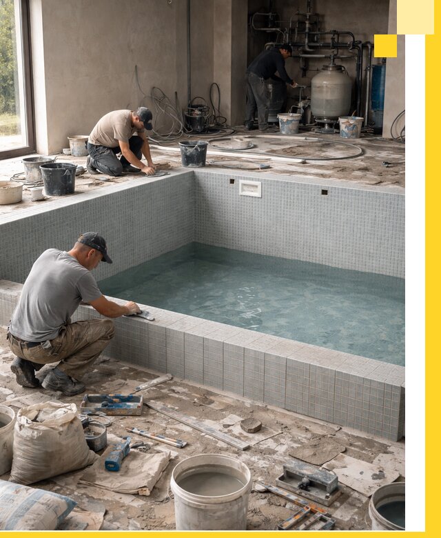 Строительство и монтаж бассейнов в помещении в Первоуральске