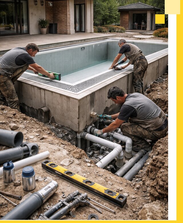 Строительство переливных бассейнов в Первоуральске под ключ