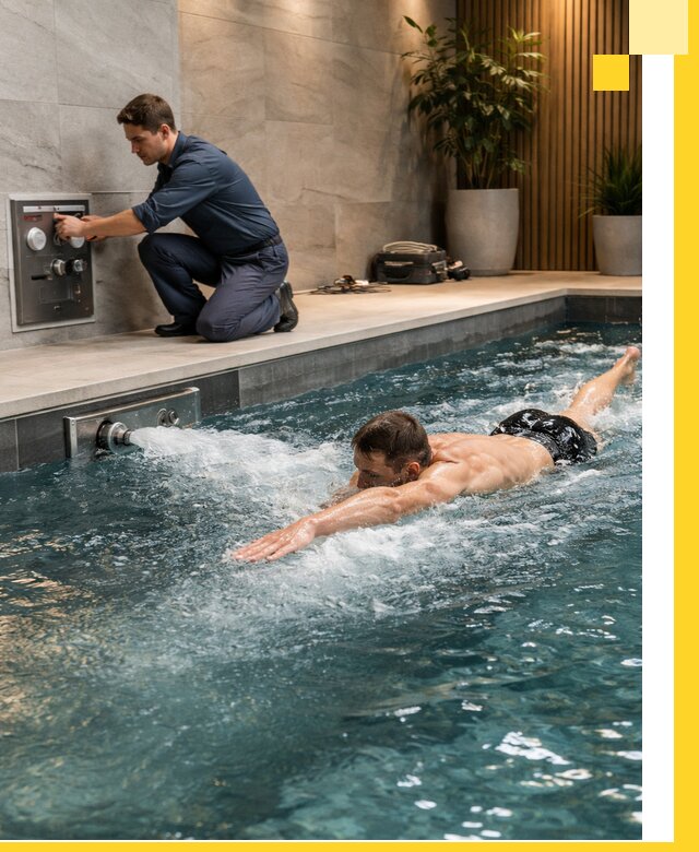 Проектирование и монтаж бассейнов с противотоком в Первоуральске