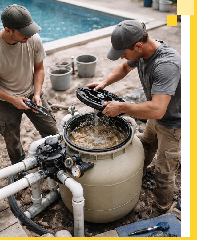 Установка и обслуживание песочных фильтров для бассейнов в Первоуральске