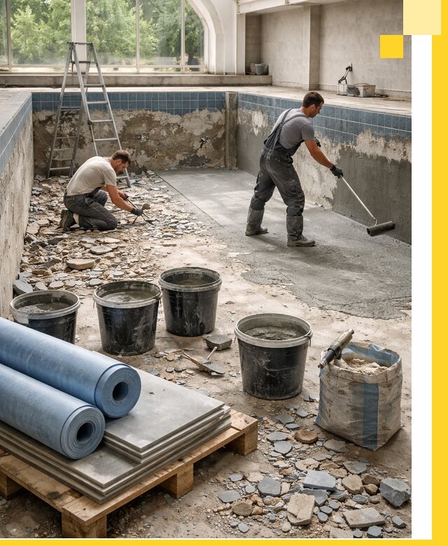 Реконструкция бассейнов в Первоуральске: ремонт, гидроизоляция