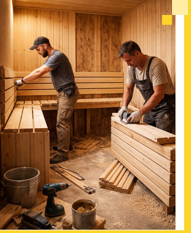 Профессиональный комплексный ремонт саун под ключ в Первоуральске