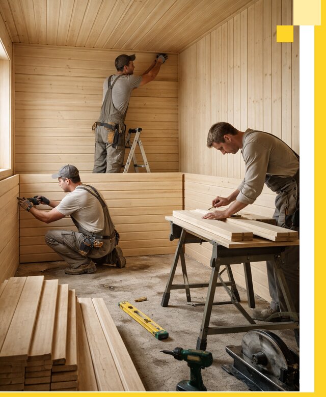 Обшивка саун в Первоуральске из натуральной древесины под ключ