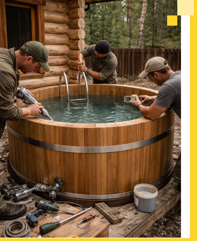 Строительство бань с купелью под ключ и отделкой в Первоуральске