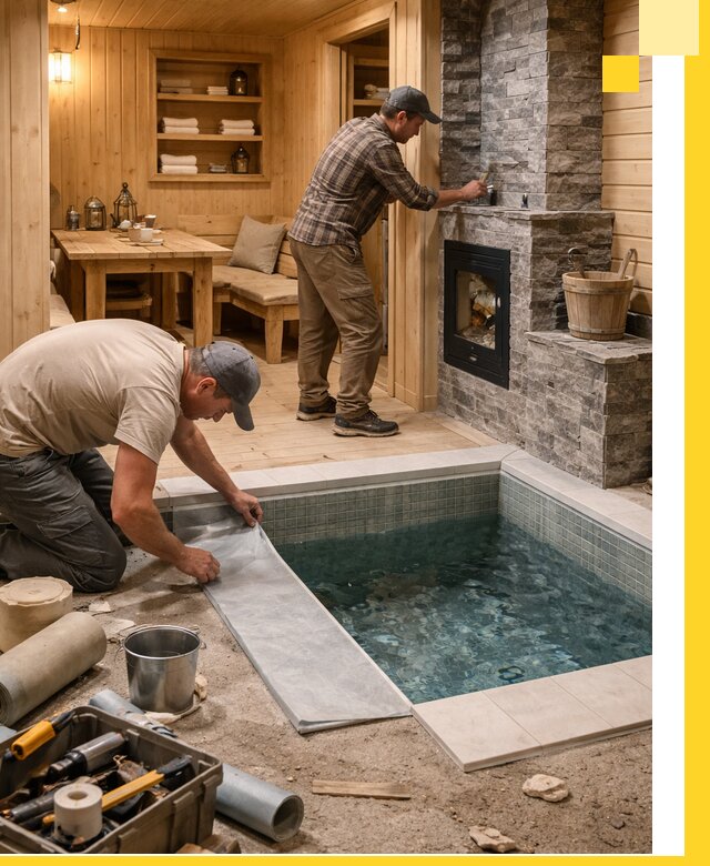 Строительство бань с комнатой отдыха под ключ в Первоуральске