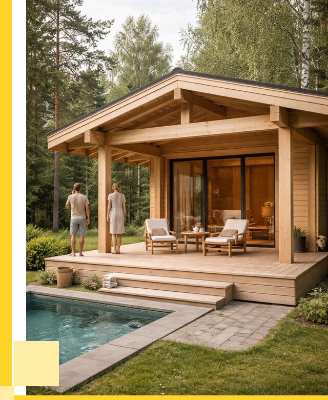 Бани с террасой под ключ в Первоуральске от 617580 р. | ЭриданПрв