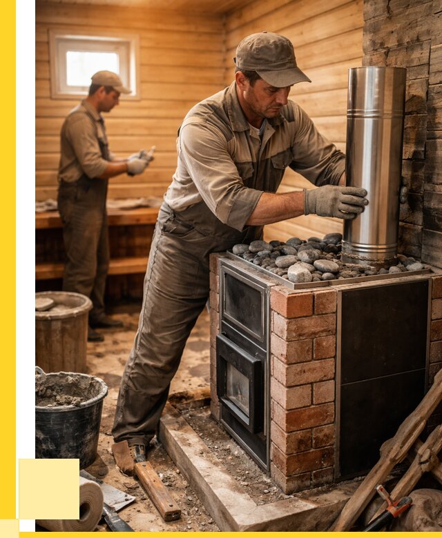 Монтаж печи в бане под ключ в Первоуральске от 20586 р. | ЭриданПрв