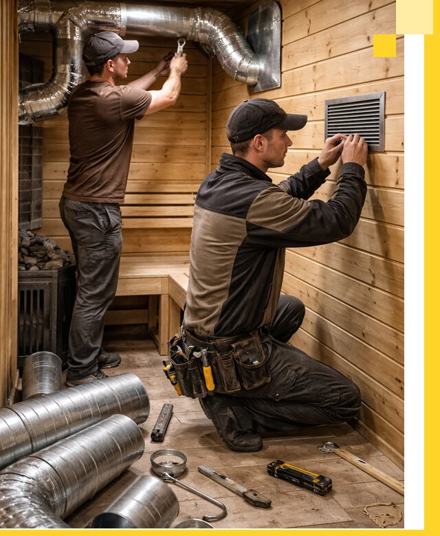 Проектирование и монтаж вентиляции бани в Первоуральске под ключ