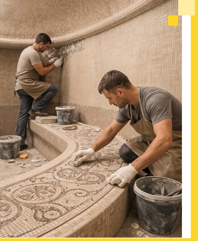 Плитка для хамама в Первоуральске, укладка, подбор и поставка